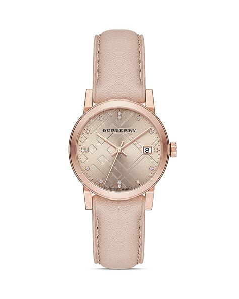 burberry rose gold watch leather strap|Burberry Rose Gold Tone & Leather Strap Watch, 34mm Jewelry .